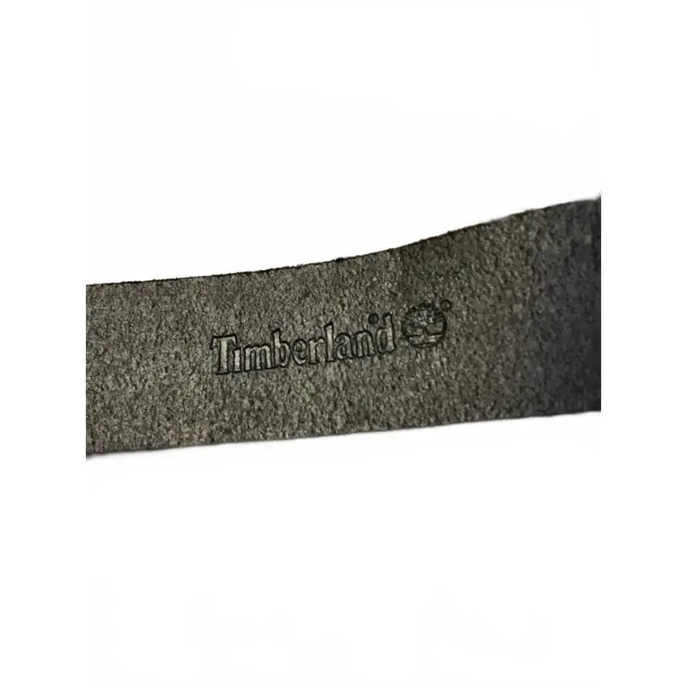 Stylish Timberland Black Leather Belt with Metal Buckle